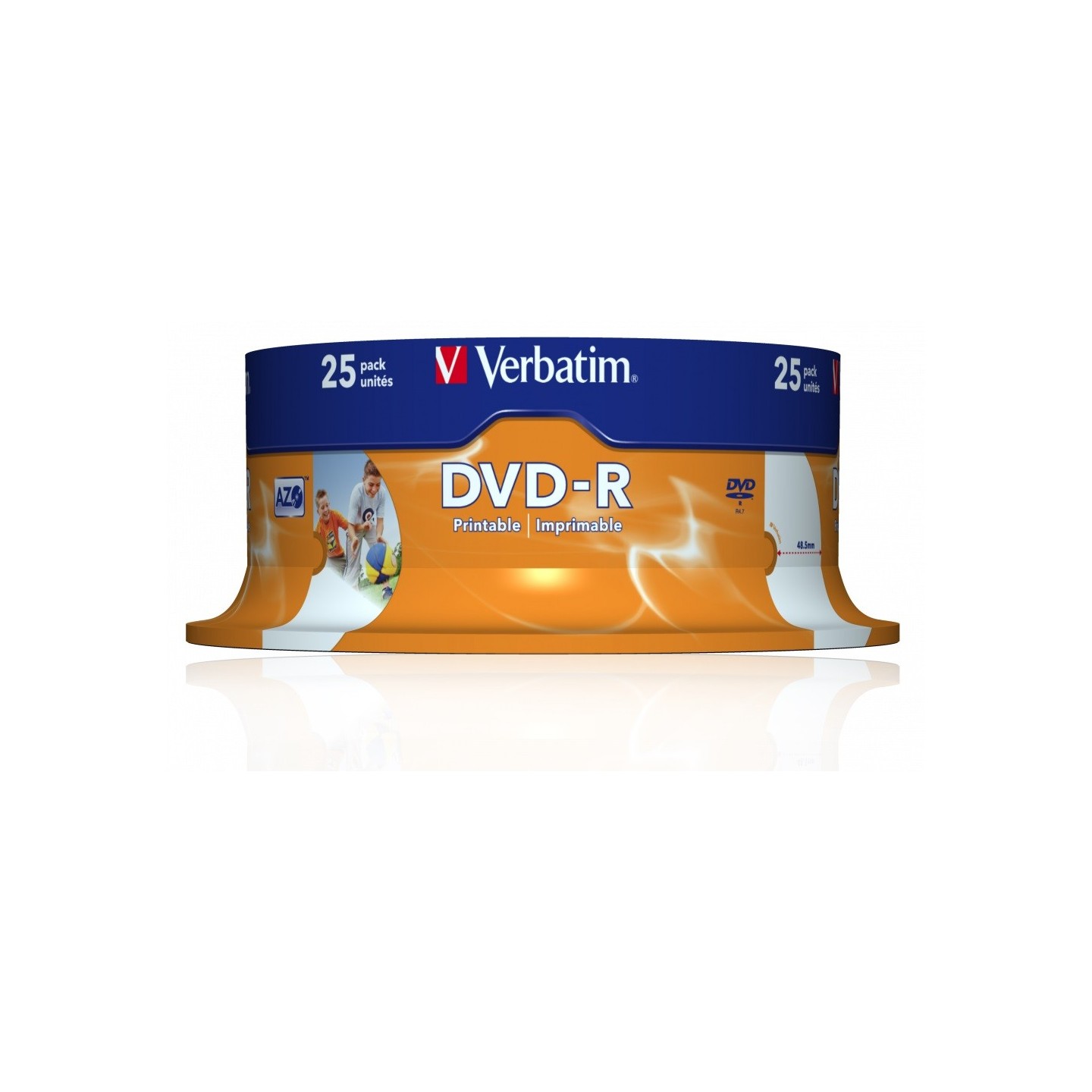 Verbatim DVD-R - 43538 - DVD-R 4.7GB 16X 25-Pack Spindle Printable — Buy in Cyprus with Fast Delivery
