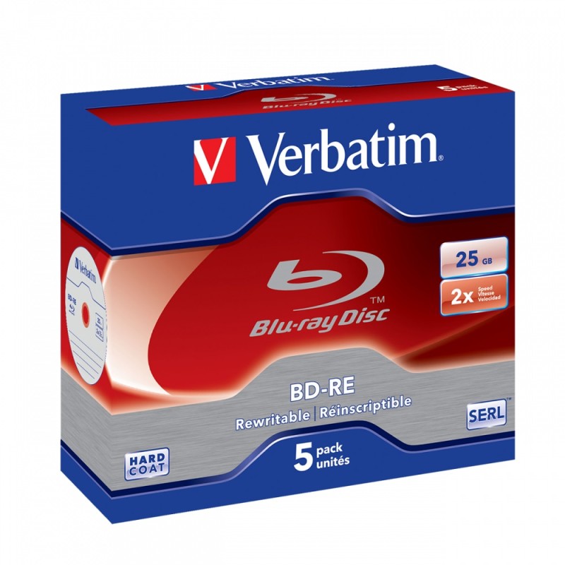 Buy Verbatim BD-RE 25GB 2X 5-Pack Jewel Case - 43615 - Verbatim BD-RE 25GB 2X 5-... in Cyprus, Nicosia, Limassol, Larnaka, Pafos