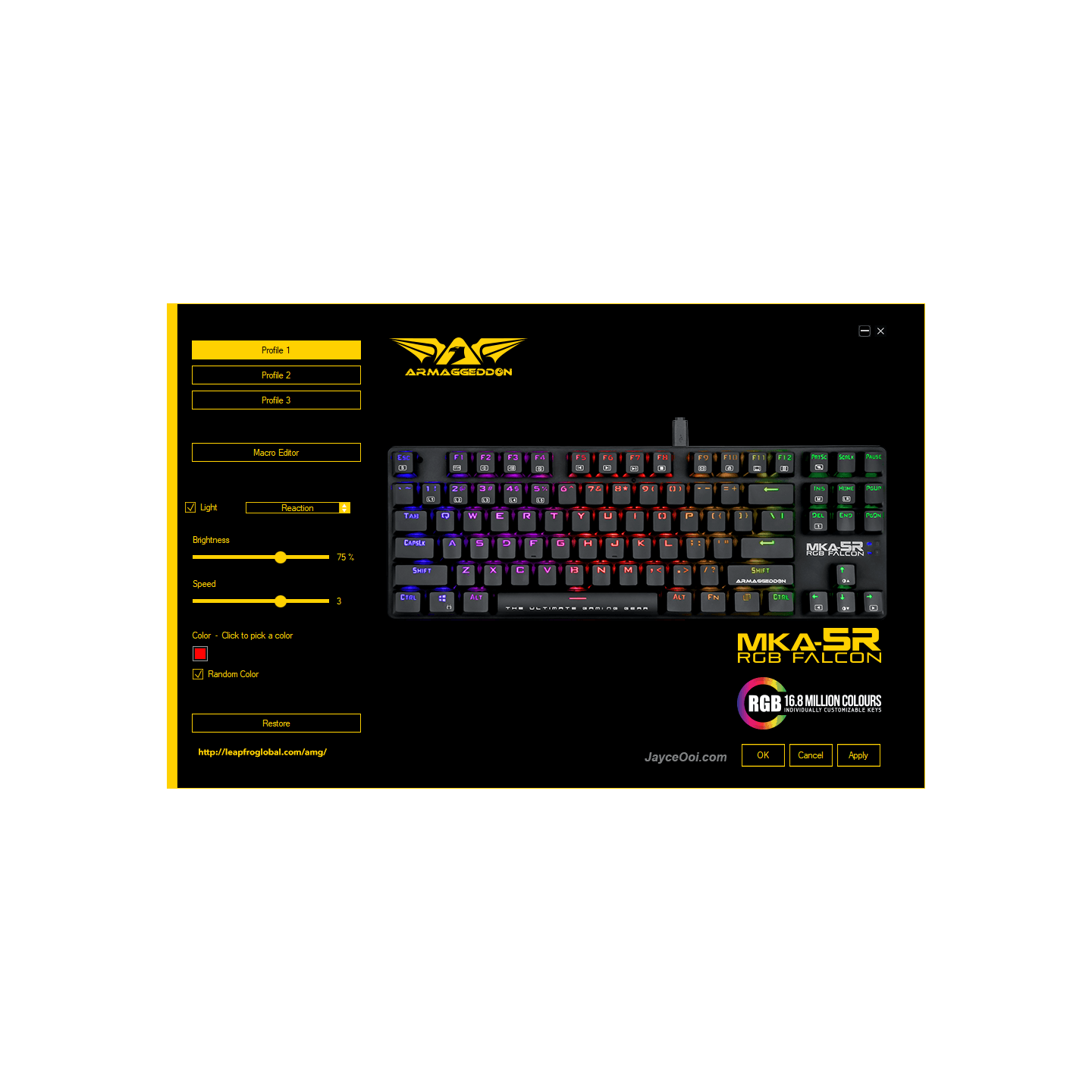 Armaggeddon MKA-5R RGB Falcon Mechanical Gaming Keyboard 87-Key Blue (Boxed) — Buy in Cyprus with Fast Delivery