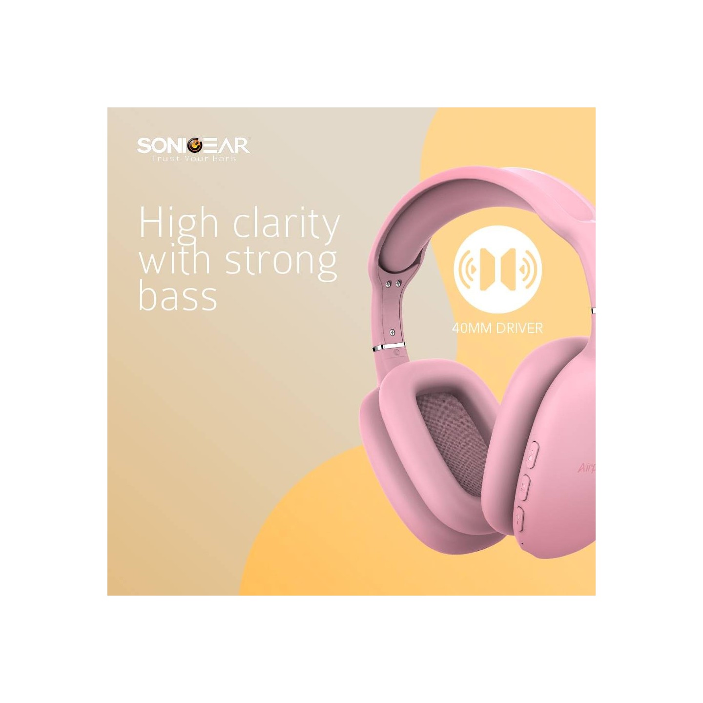 SonicGear - Airphone 6 - Bluetooth Headphones Pink — Buy in Cyprus with Fast Delivery