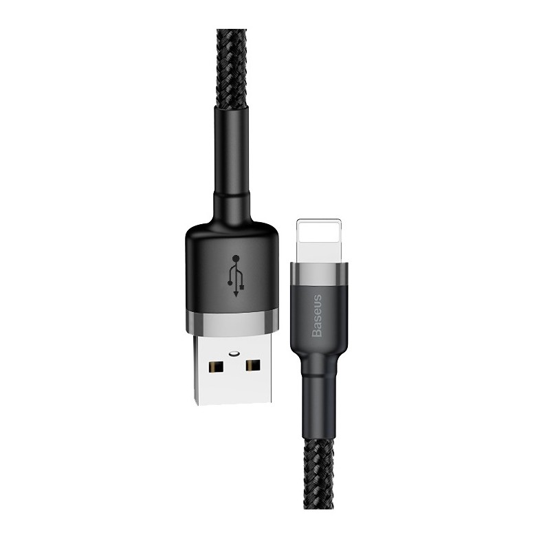 Buy Baseus Cafule Braided Lightning Cable - 2.4A 0.5m Grey in Cyprus, Nicosia, Limassol, Larnaka, Pafos