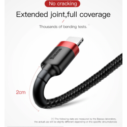 Buy Baseus Cafule Braided Lightning Cable - 2.4A 0.5m Grey in Cyprus, Nicosia, Limassol, Larnaka, Pafos