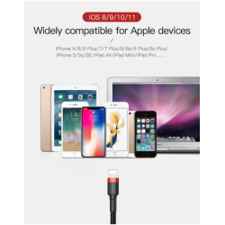 Buy Baseus Cafule Braided Lightning Cable - 2.4A 0.5m Grey in Cyprus, Nicosia, Limassol, Larnaka, Pafos