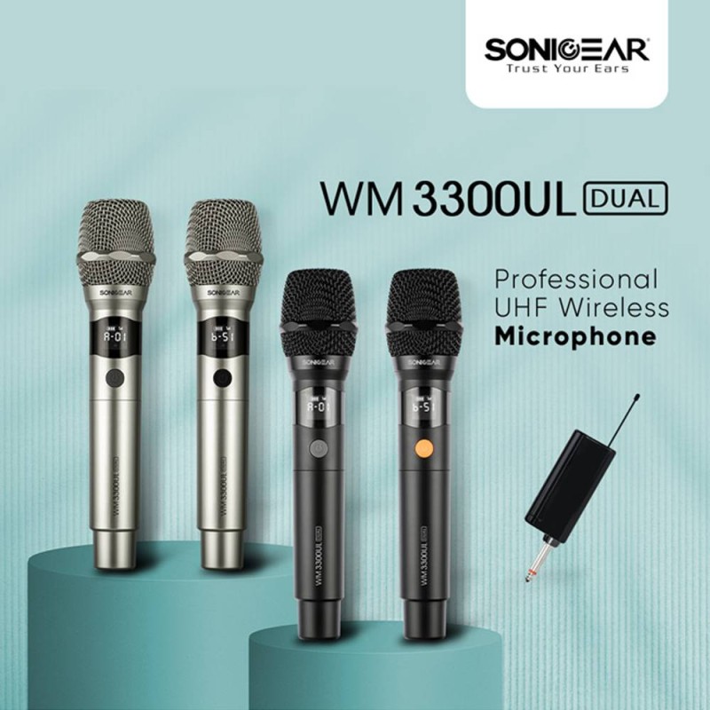 Buy SonicGear Microphone Wireless 2xHandsets - WM 3000UL - DUAL Obsidian in Cyprus, Nicosia, Limassol, Larnaka, Pafos