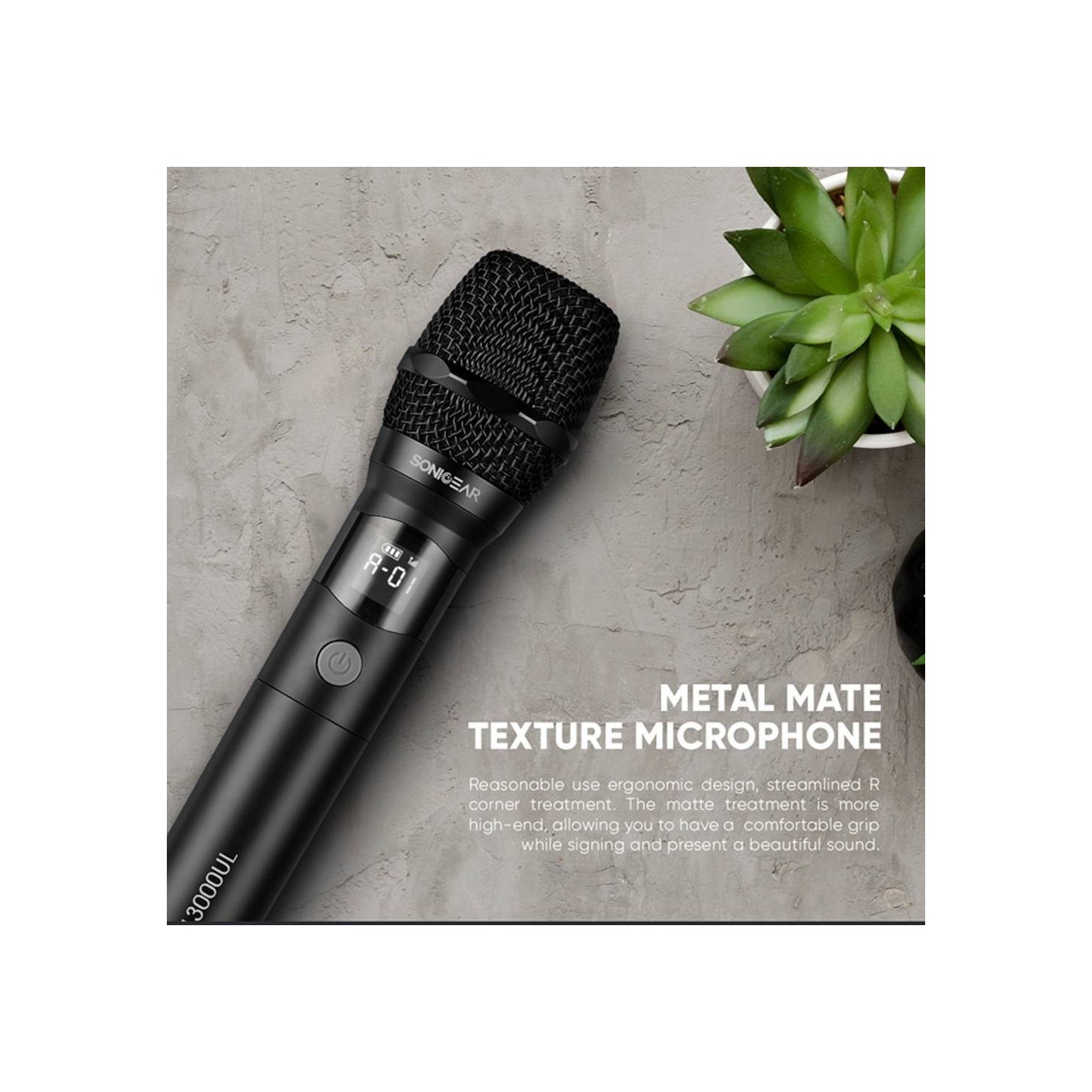 SonicGear Microphone Wireless 2xHandsets - WM 3000UL - DUAL Obsidian — Buy in Cyprus with Fast Delivery