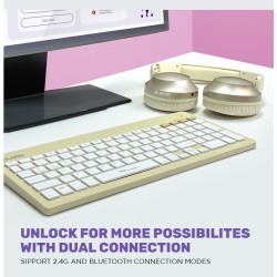 Alcatroz XPLORER GO! BTR-200 Wireless Mini Keyboard Mist White 2.4G+BT (Boxed) — Buy in Cyprus with Fast Delivery