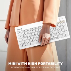 Alcatroz XPLORER GO! BTR-200 Wireless Mini Keyboard Mist White 2.4G+BT (Boxed) — Buy in Cyprus with Fast Delivery