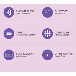 Alcatroz XPLORER GO! BTR-200 Wireless Mini Keyboard Mist White 2.4G+BT (Boxed) — Buy in Cyprus with Fast Delivery