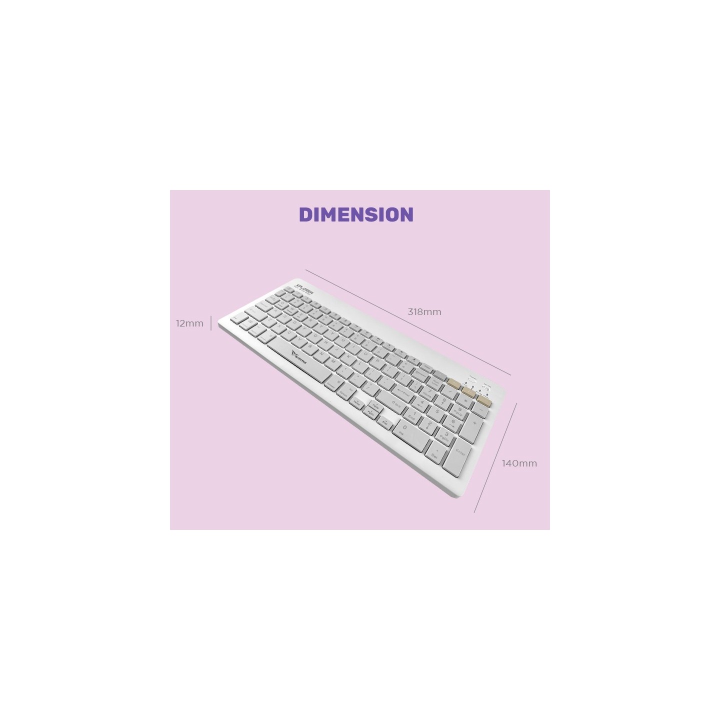 Alcatroz XPLORER GO! BTR-200 Wireless Mini Keyboard Mist White 2.4G+BT (Boxed) — Buy in Cyprus with Fast Delivery