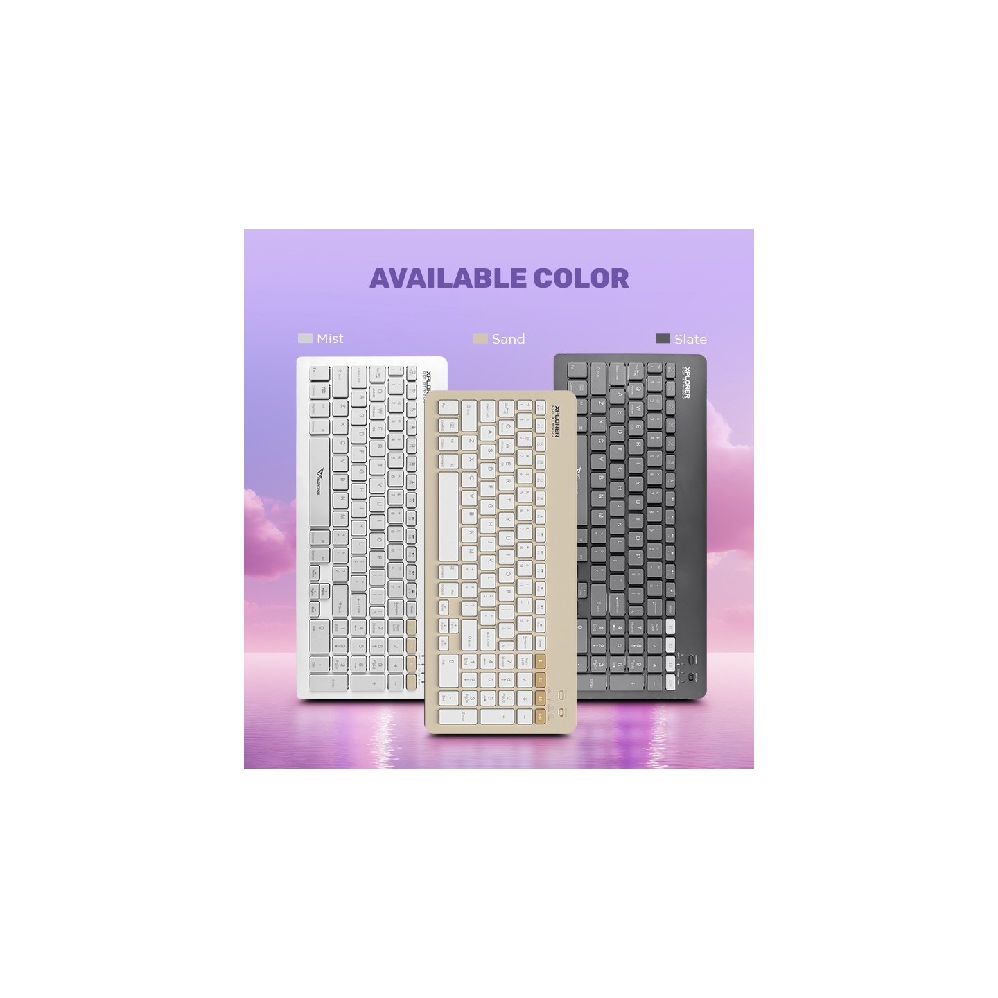 Alcatroz XPLORER GO! BTR-200 Wireless Mini Keyboard Mist White 2.4G+BT (Boxed) — Buy in Cyprus with Fast Delivery