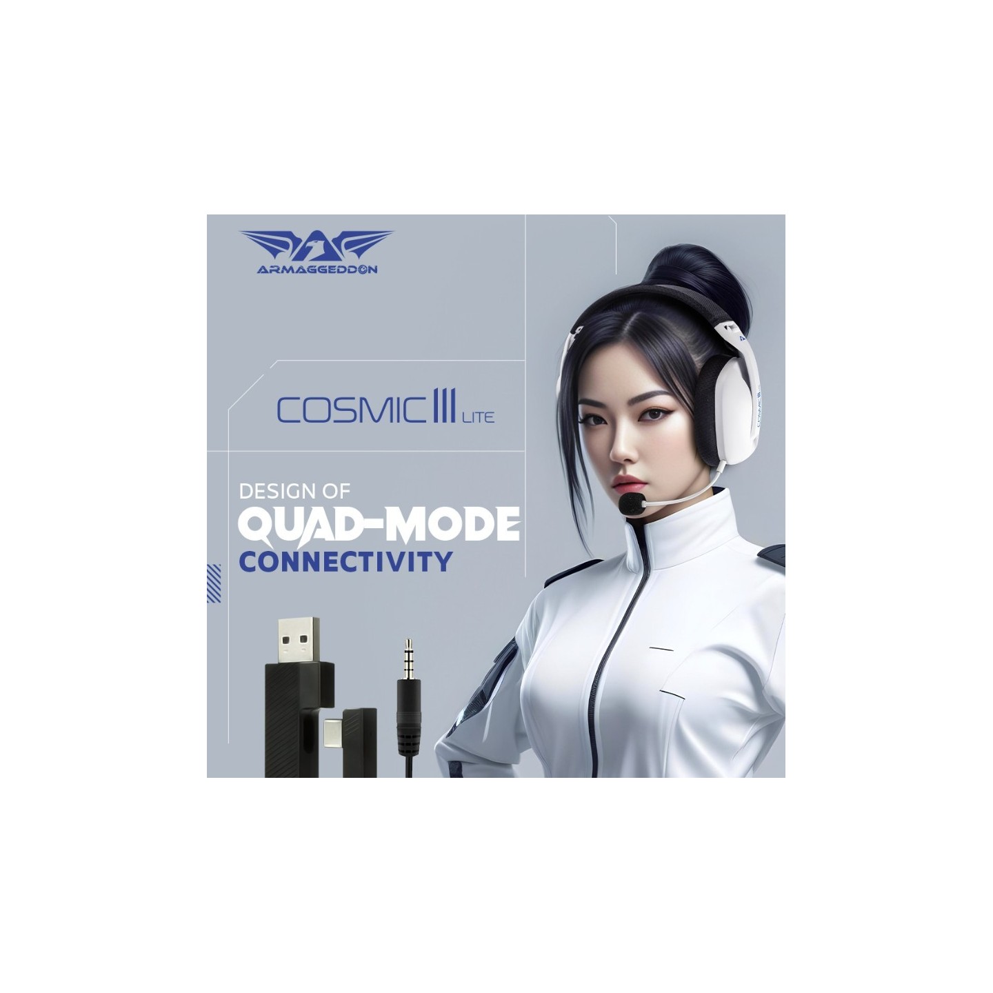 Armaggeddon Cosmic-III Lite Gaming Headset 2.4G/BT/AUX Black (Boxed) — Buy in Cyprus with Fast Delivery