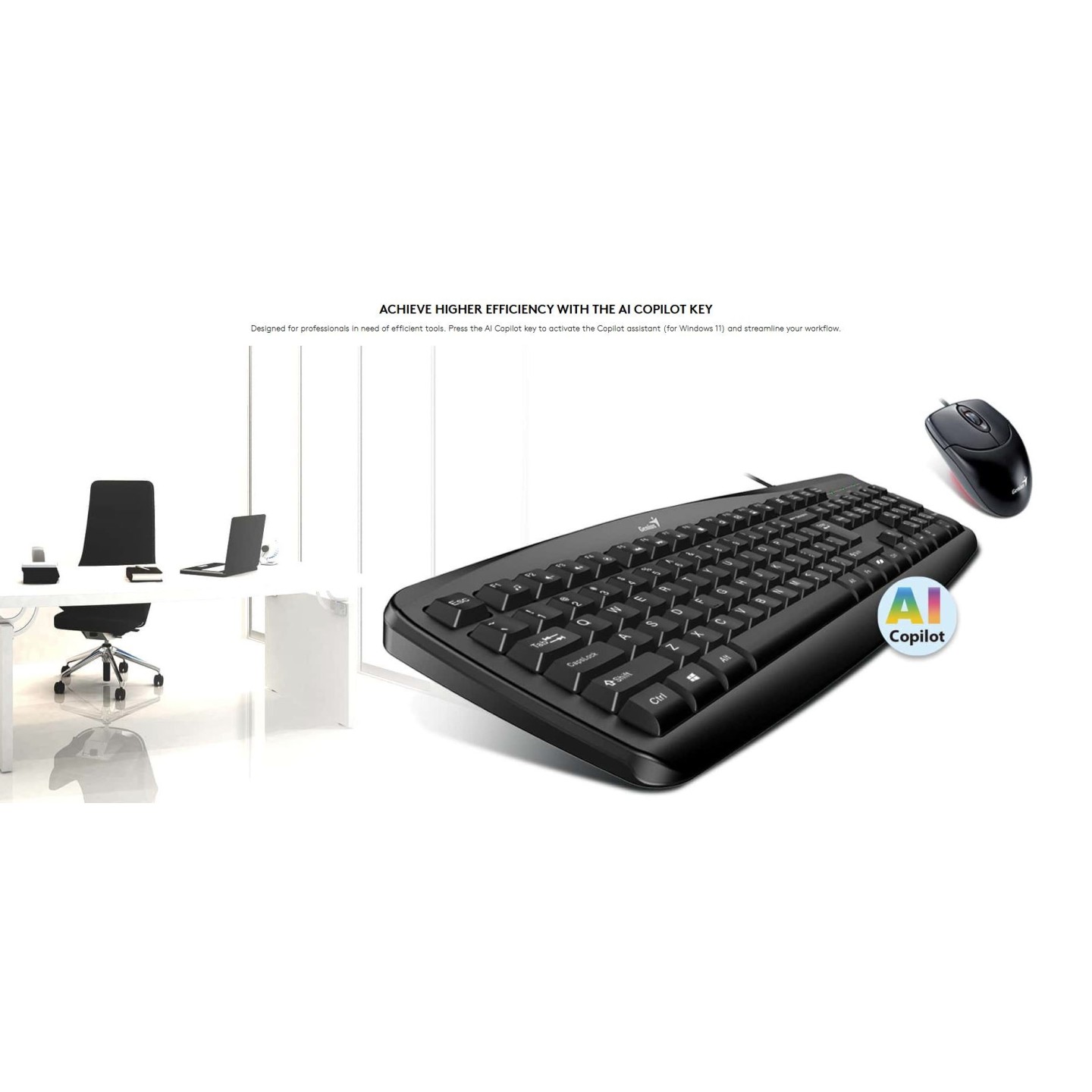 Genius Keyboard-Mouse Set KM-200 Wired English (Boxed) — Buy in Cyprus with Fast Delivery