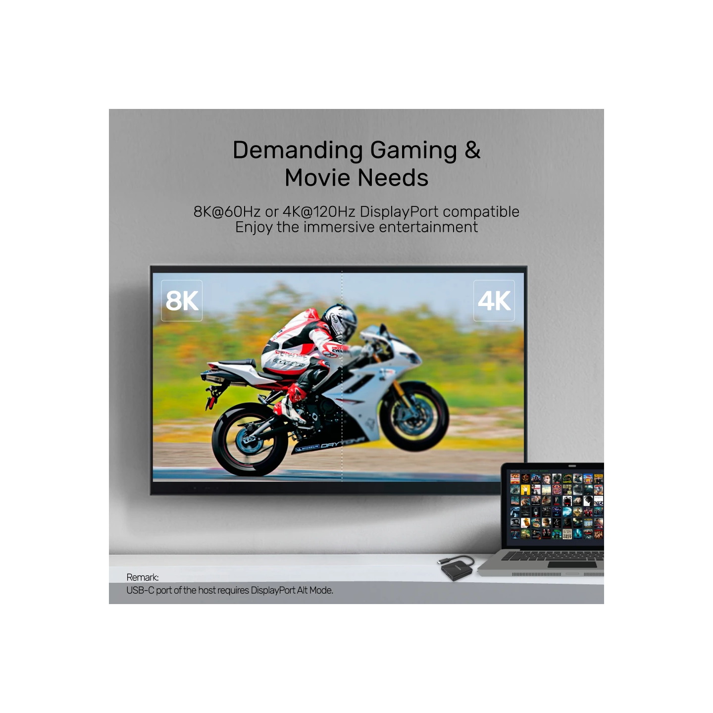 Unitek V1407A Type-C To Dual DP 8K 60Hz Adapter with MST Dual Monitor — Buy in Cyprus with Fast Delivery