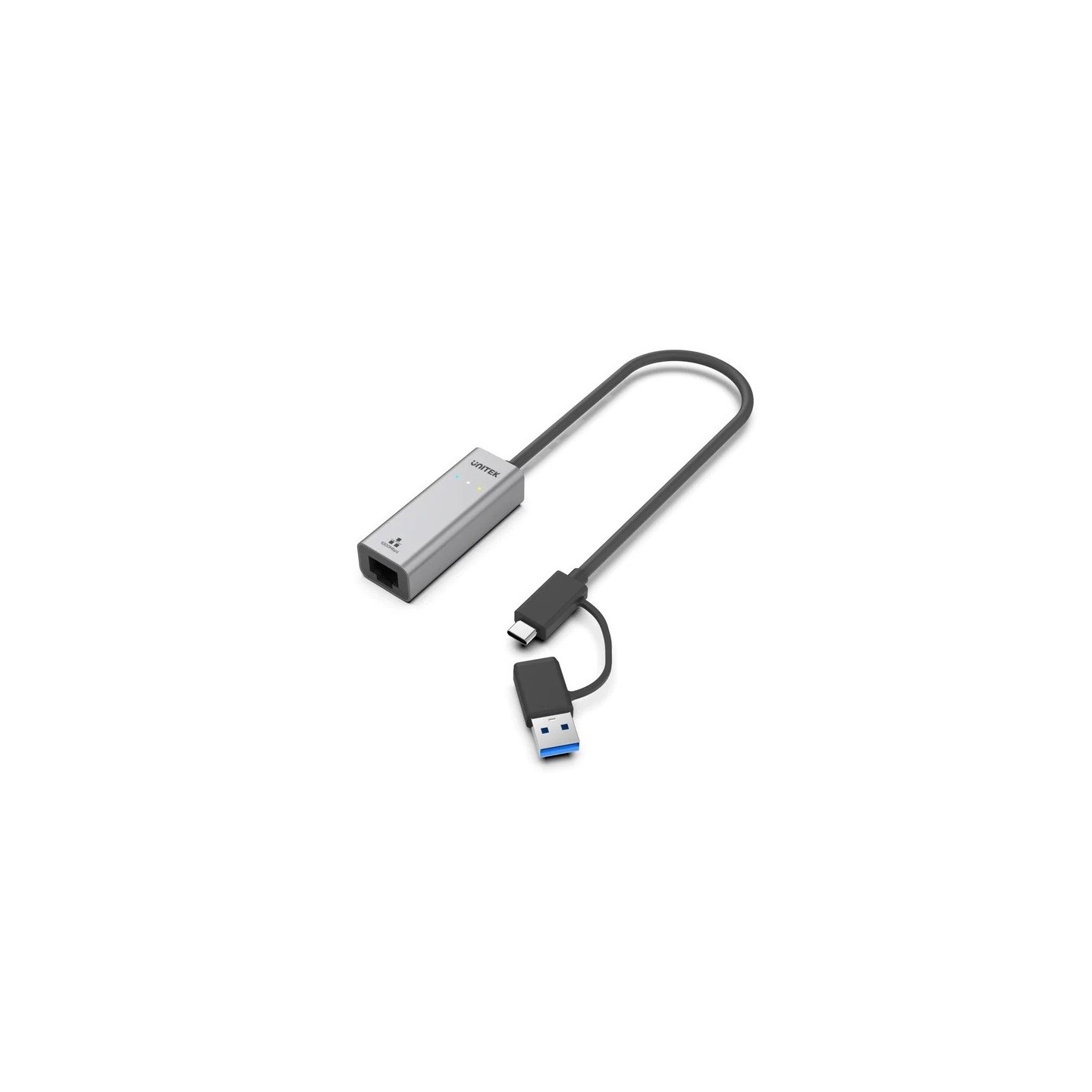 Unitek Converter USB-C to LAN Gigabit Ethernet+USB-A - Y-3465A - USB-C to LAN Gigabit Ethernet+USB-A