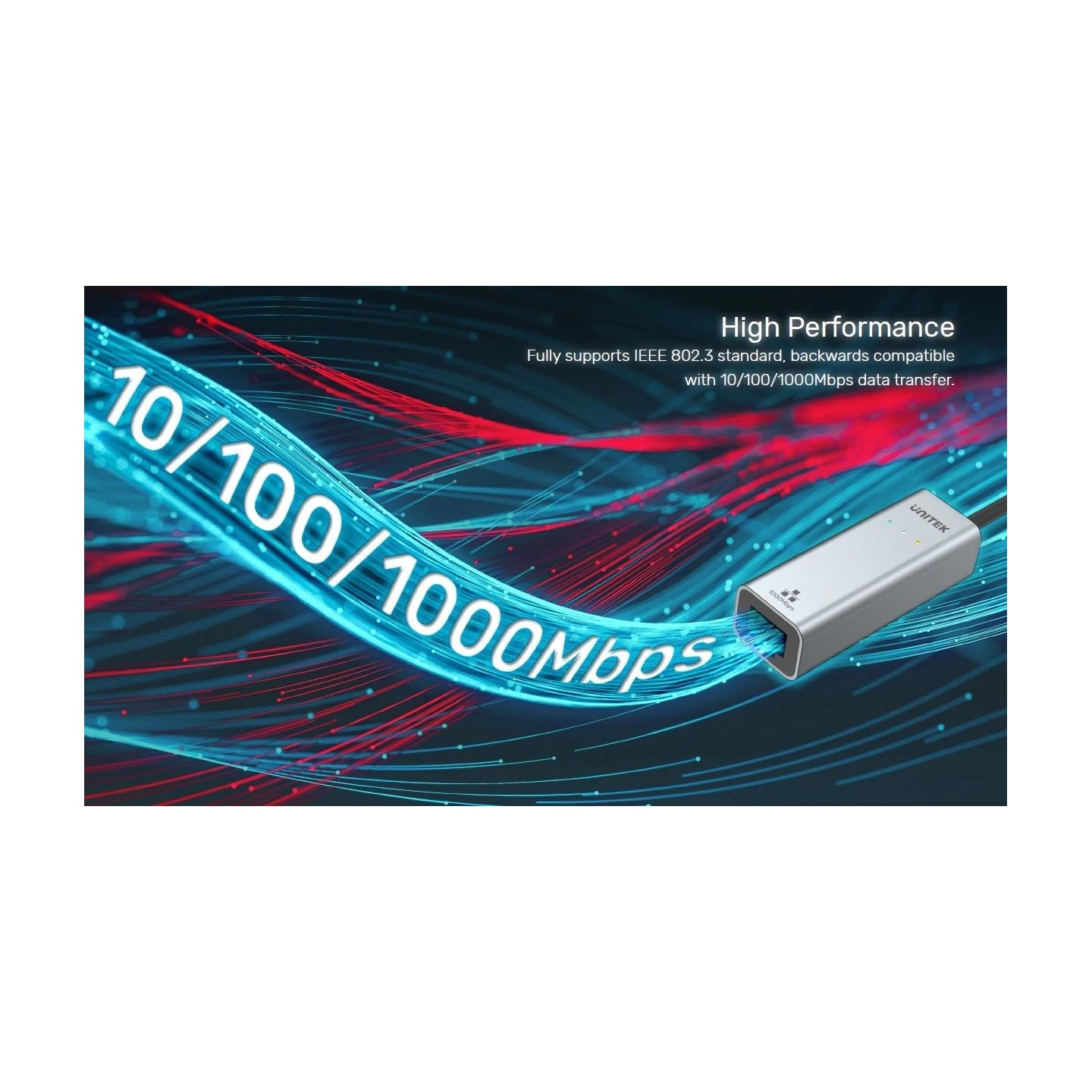 Unitek Converter USB-C to LAN Gigabit Ethernet+USB-A - Y-3465A - USB-C to LAN Gigabit Ethernet+USB-A