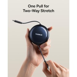 Baseus Nomos Retractable USB-C to USB-C Cable 100W 1.5m OF-Nomos-RCB (Boxed) — Buy in Cyprus with Fast Delivery