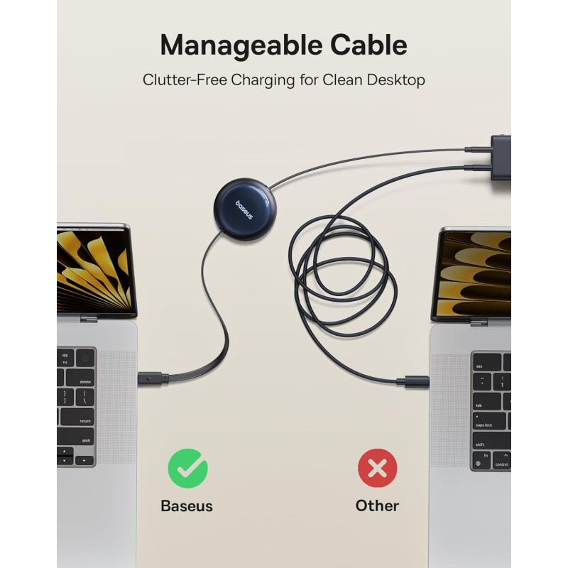 Buy Baseus Cable USB-C to USB-C Nomos Retractable Cable 100W 1.5m - USB-C to USB... in Cyprus, Nicosia, Limassol, Larnaka, Pafos