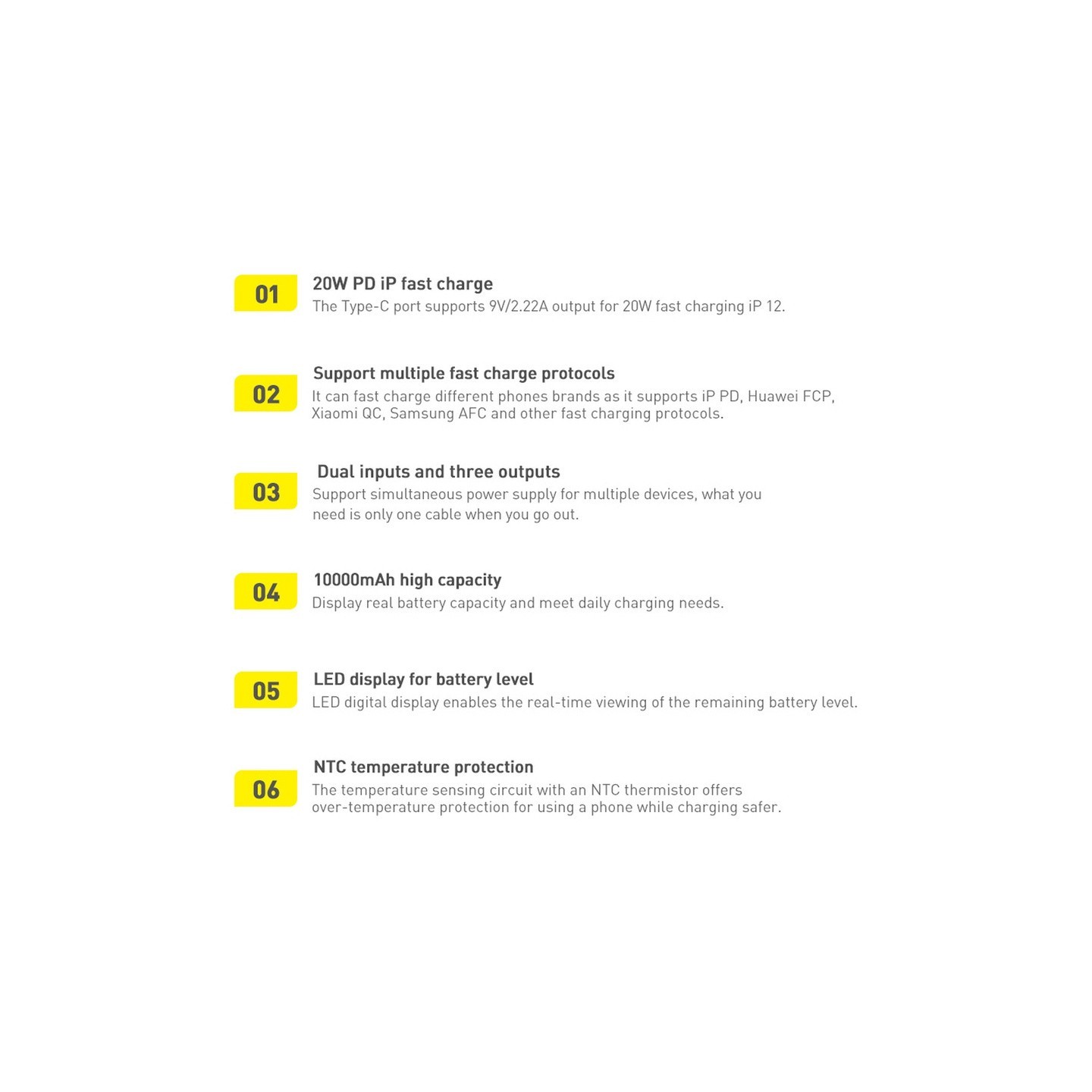 Baseus Powerbank - 20W 10000mAh Bipow Black — Buy in Cyprus with Fast Delivery