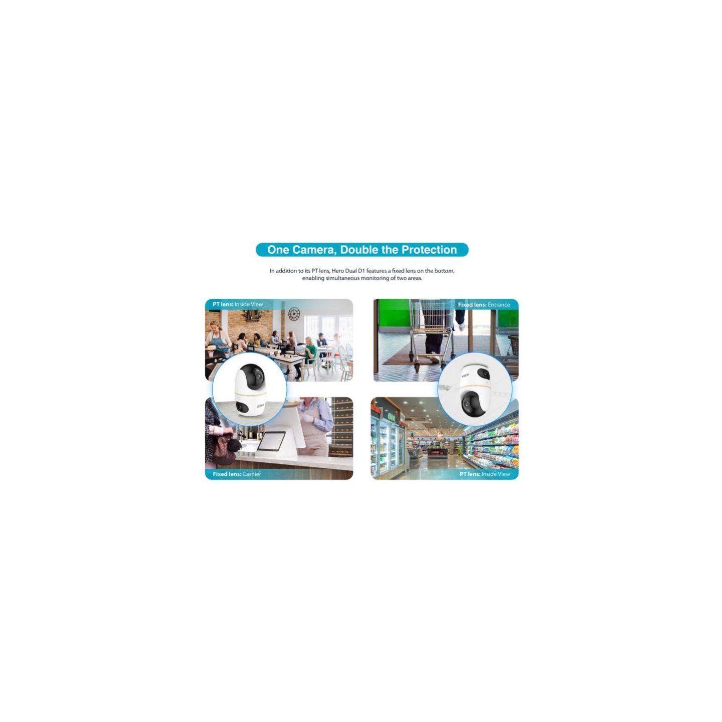 Dahua IP Indoor 3.0MP Wi-Fi PT Dome - H3D-3F - Dual Lens — Buy in Cyprus with Fast Delivery