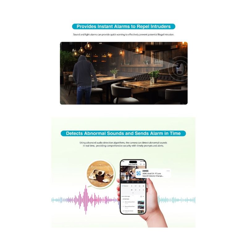 Buy Dahua IP Indoor 3.0MP Wi-Fi PT Dome - H3D-3F - Dual Lens in Cyprus, Nicosia, Limassol, Larnaka, Pafos