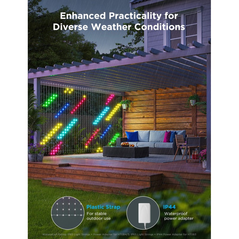 Buy Govee LED Curtain Lights - H70B3 - 2 WiFi & BT RGBIC 1.5x2.0m IP65 (EU) in Cyprus, Nicosia, Limassol, Larnaka, Pafos