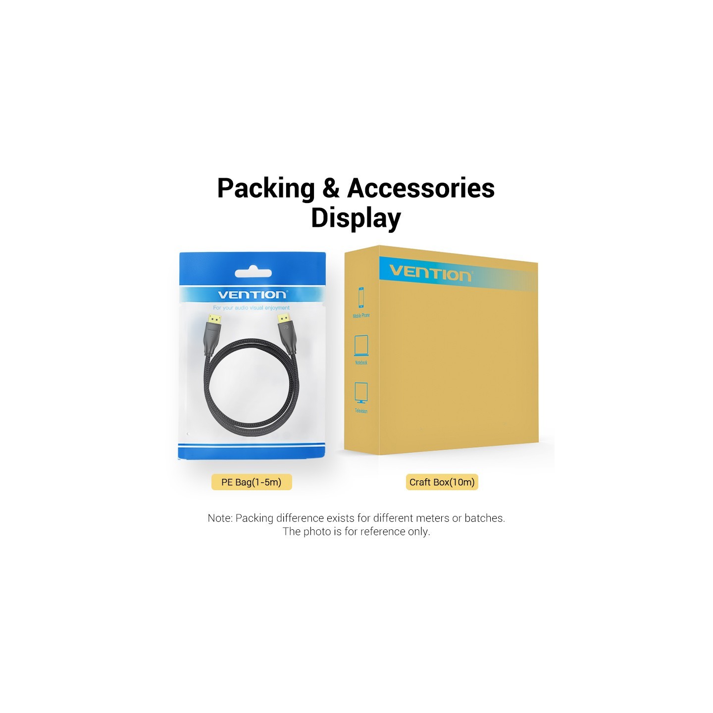 Vention DisplayPort Cable - HCCBG - DP1.4 8K60Hz Braided 1.5m — Buy in Cyprus with Fast Delivery