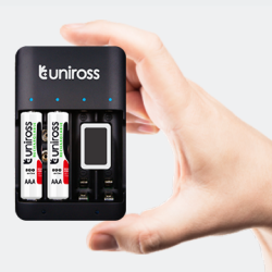 Buy Uniross USB Compact Multi Charger - UCU004A - with 4x AA 2100 Batteries in Cyprus, Nicosia, Limassol, Larnaka, Pafos