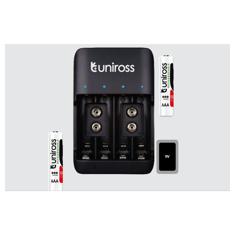 Buy Uniross USB Compact Multi Charger - UCU004A - with 4x AA 2100 Batteries in Cyprus, Nicosia, Limassol, Larnaka, Pafos