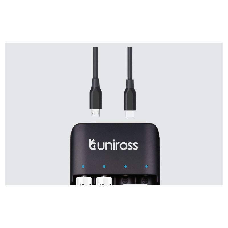 Buy Uniross USB Compact Multi Charger - UCU004A - with 4x AA 2100 Batteries in Cyprus, Nicosia, Limassol, Larnaka, Pafos