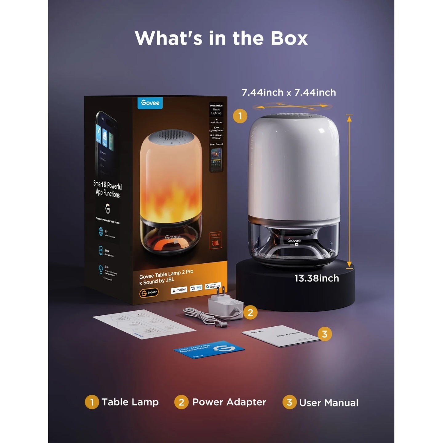 Govee Table Lamp 2 Pro - Portable RGBICWW - Built in JBL Speaker — Buy in Cyprus with Fast Delivery