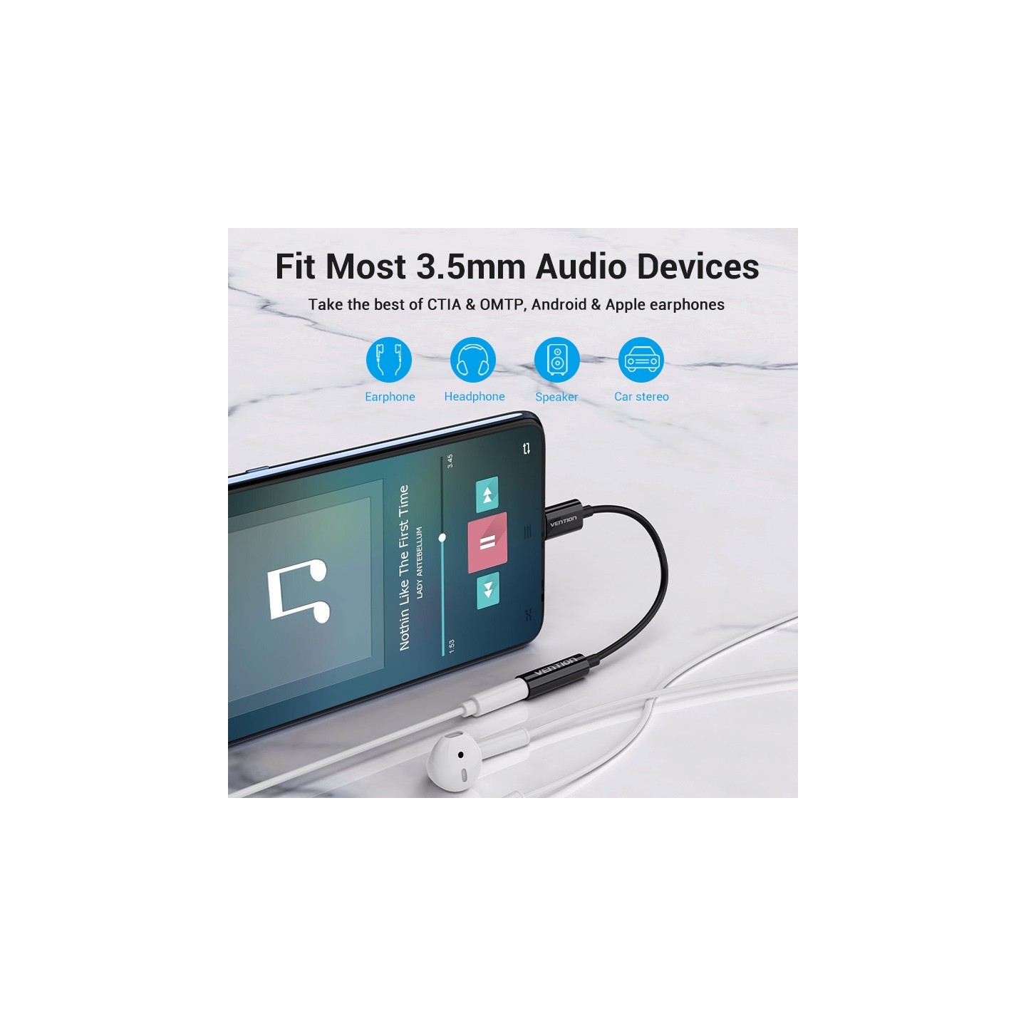 Vention USB-C to 3.5mm Female Adaptor - BGIWA - USB-C to 3.5mm Female Adaptor — Buy in Cyprus with Fast Delivery