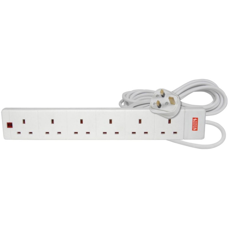 Buy Mercury Mains Extension - 429.776UK - 6 Gang with Surge protection 2m in Cyprus, Nicosia, Limassol, Larnaka, Pafos