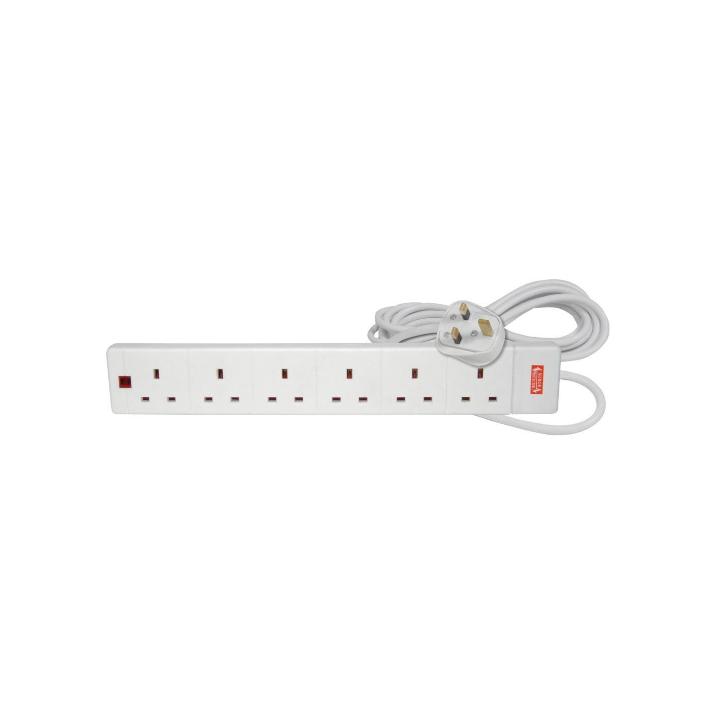 Mercury Mains Extension - 429.776UK - 6 Gang with Surge protection 2m — Buy in Cyprus with Fast Delivery