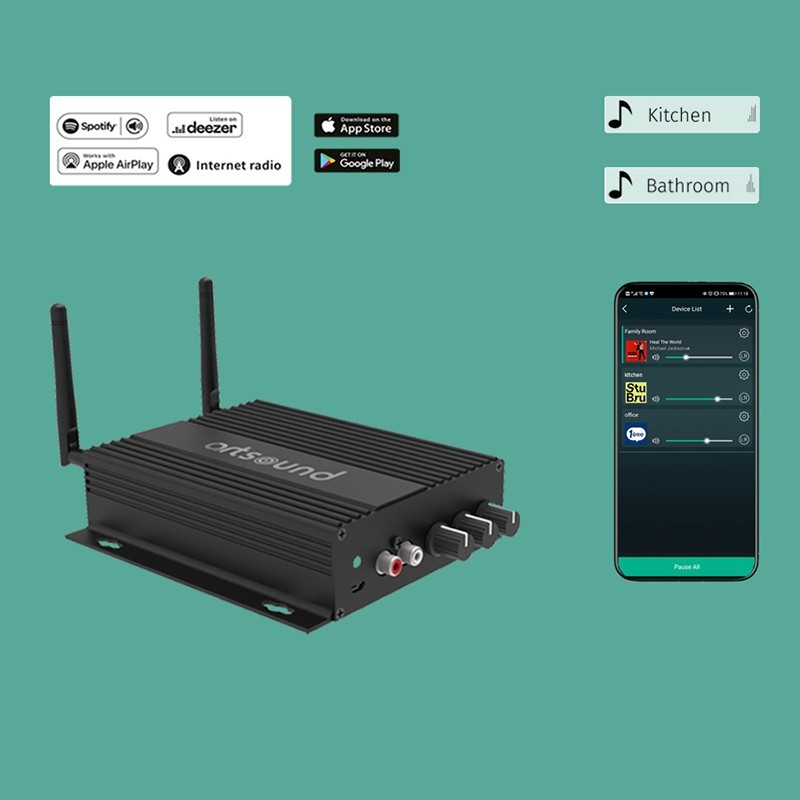 Buy Artsound Multiroom Amplifier - SMART HYDE - 2x50W@4ohm BT-USB-WiFi-LAN-Airpl... in Cyprus, Nicosia, Limassol, Larnaka, Pafos