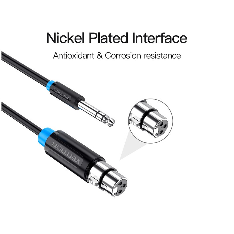 Buy Vention AUDIO 6.3mm to XLR M-F Cable 1.5m - BBEBG - 6.3mm to XLR M-F Cable 1.5m in Cyprus, Nicosia, Limassol, Larnaka, Pafos