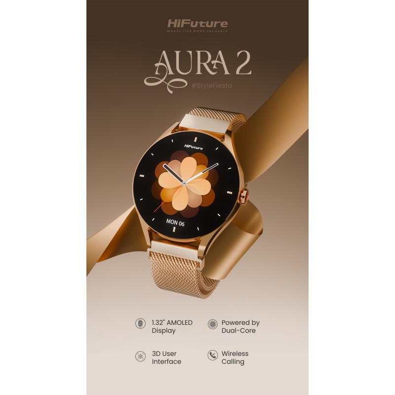 Buy HiFuture Lifestyle SmartWatch - AURA 2 - Rose Gold in Cyprus, Nicosia, Limassol, Larnaka, Pafos