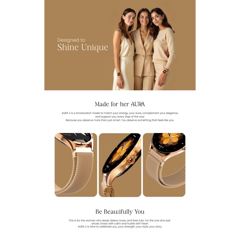 Buy HiFuture Lifestyle SmartWatch - AURA 2 - Rose Gold in Cyprus, Nicosia, Limassol, Larnaka, Pafos