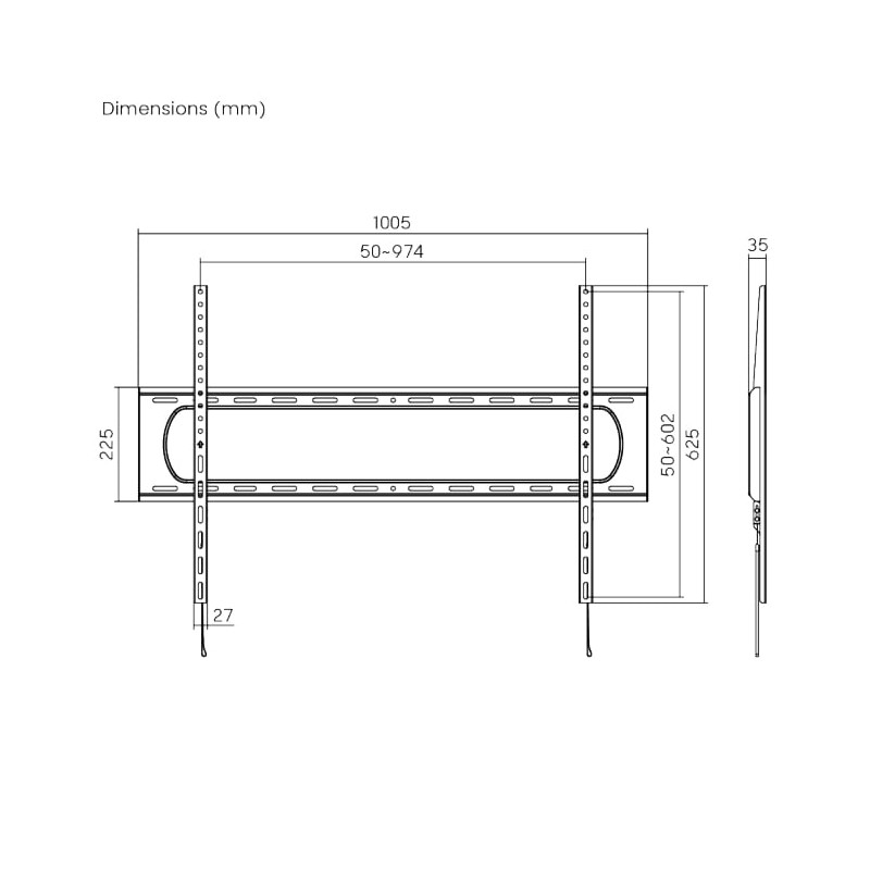 Buy Brateck Fixed Heavy Duty TV Mount - LP73-69F - Max Vesa 900x600, Max Weight ... in Cyprus, Nicosia, Limassol, Larnaka, Pafos