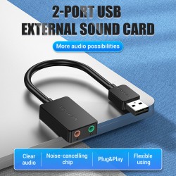 Buy Vention Audio Converter - CDYBF - USB-A to 2x3.5mm 1.0m Cable in Cyprus, Nicosia, Limassol, Larnaka, Pafos