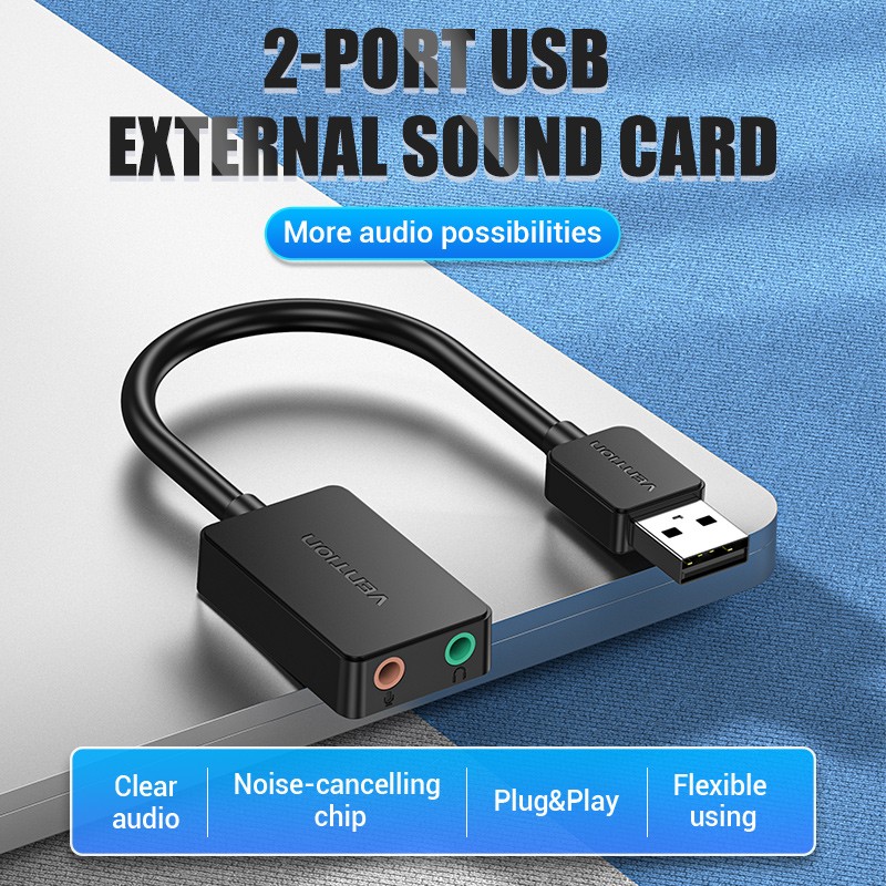 Buy Vention Audio Converter - CDYBF - USB-A to 2x3.5mm 1.0m Cable in Cyprus, Nicosia, Limassol, Larnaka, Pafos