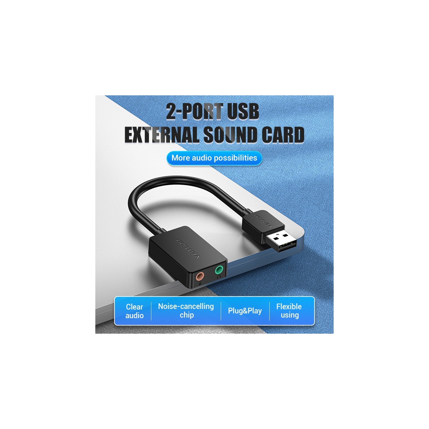 Vention Audio Converter - CDYBF - USB-A to 2x3.5mm 1.0m Cable — Buy in Cyprus with Fast Delivery