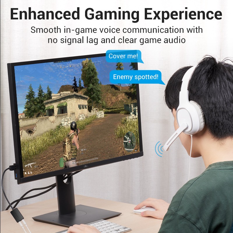 Buy Vention Audio Converter - CDYBF - USB-A to 2x3.5mm 1.0m Cable in Cyprus, Nicosia, Limassol, Larnaka, Pafos