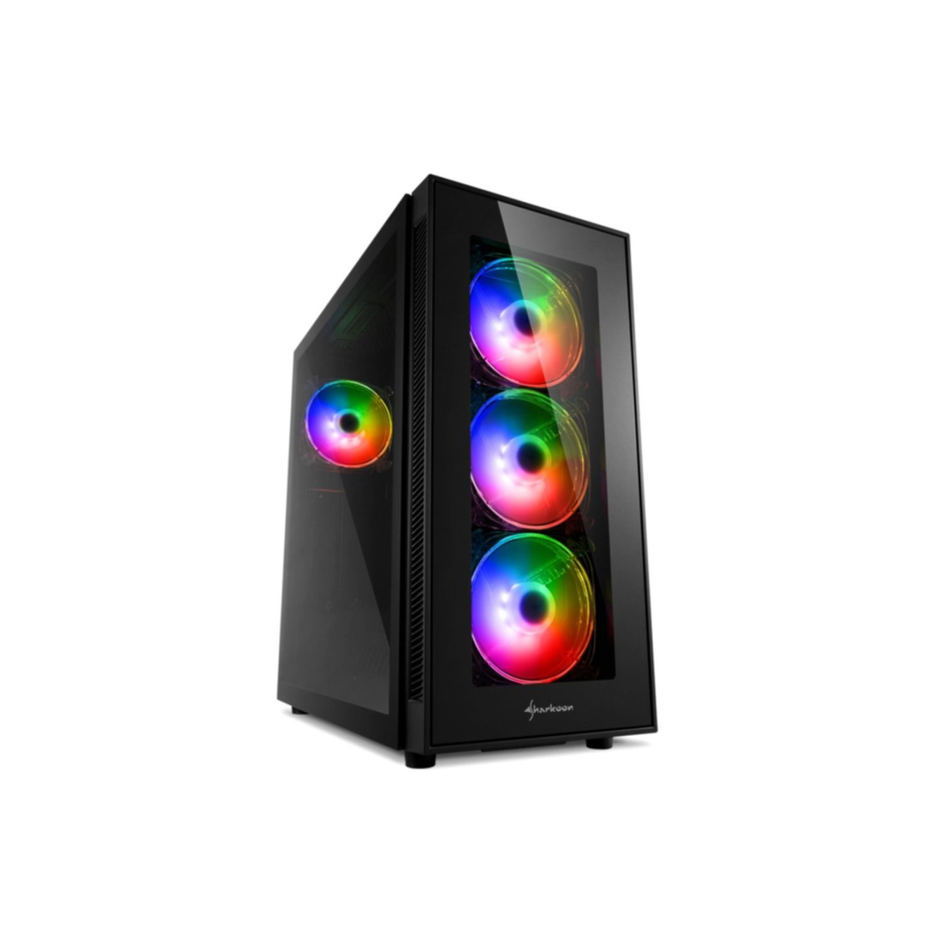 Sharkoon TG5 Pro RGB - Mid Tower PC Case - Black, Tempered Glass, Front RGB, Supports ATX/mATX/Mini-ITX