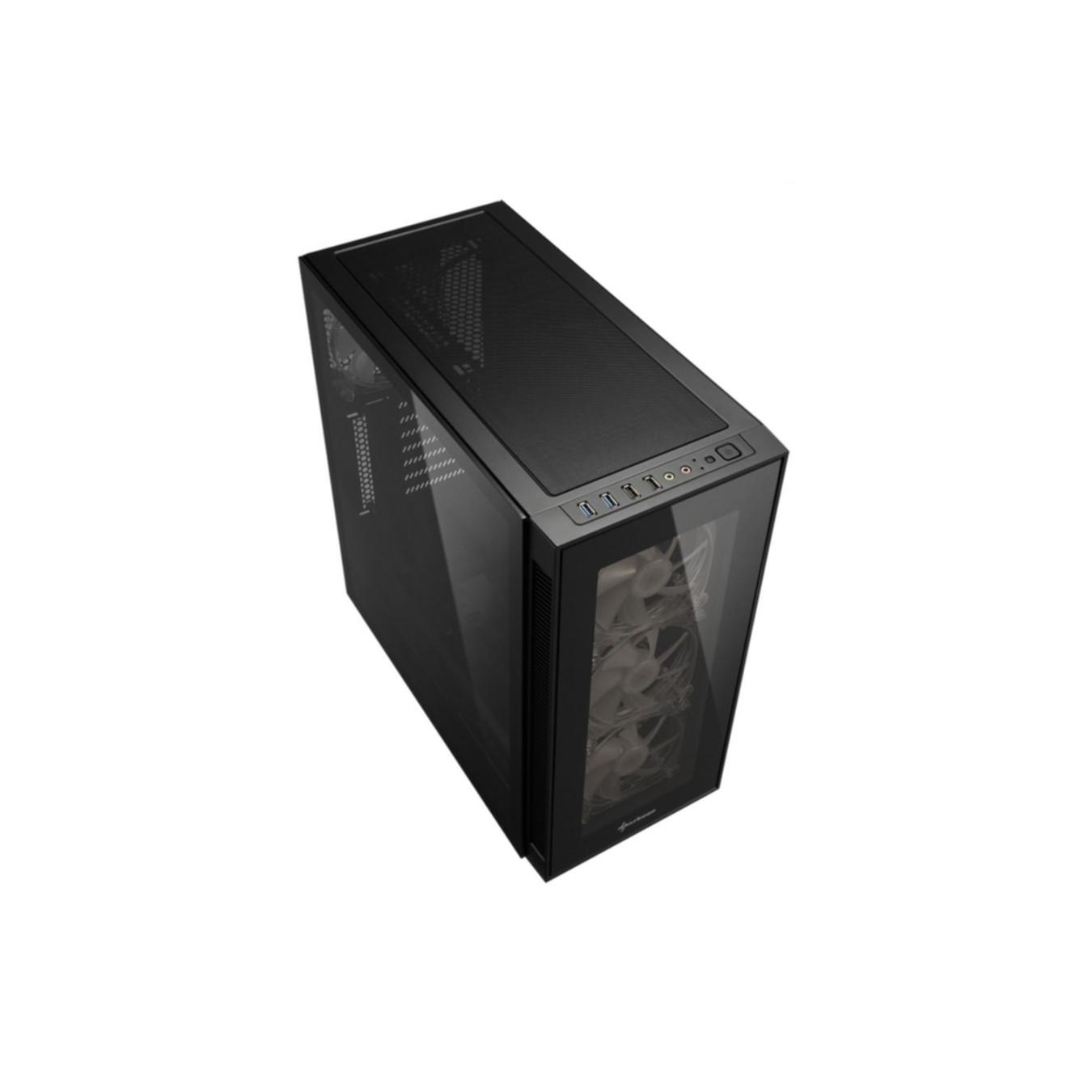 Sharkoon TG5 Pro RGB - Mid Tower PC Case - Black, Tempered Glass, Front RGB, Supports ATX/mATX/Mini-ITX