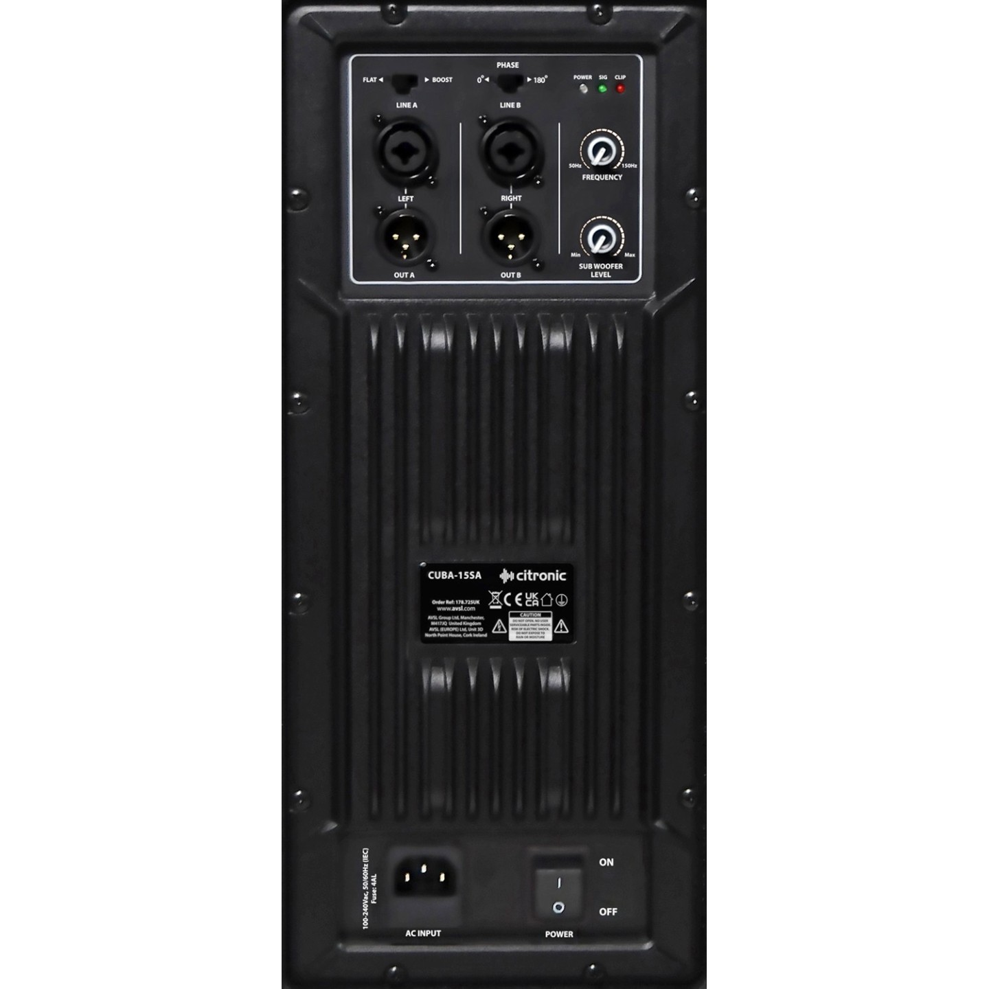 Citronic Subwoofer - CUBA-15SA - 15'' Active MDF Subwoofer 1600W 178.725UK — Buy in Cyprus with Fast Delivery