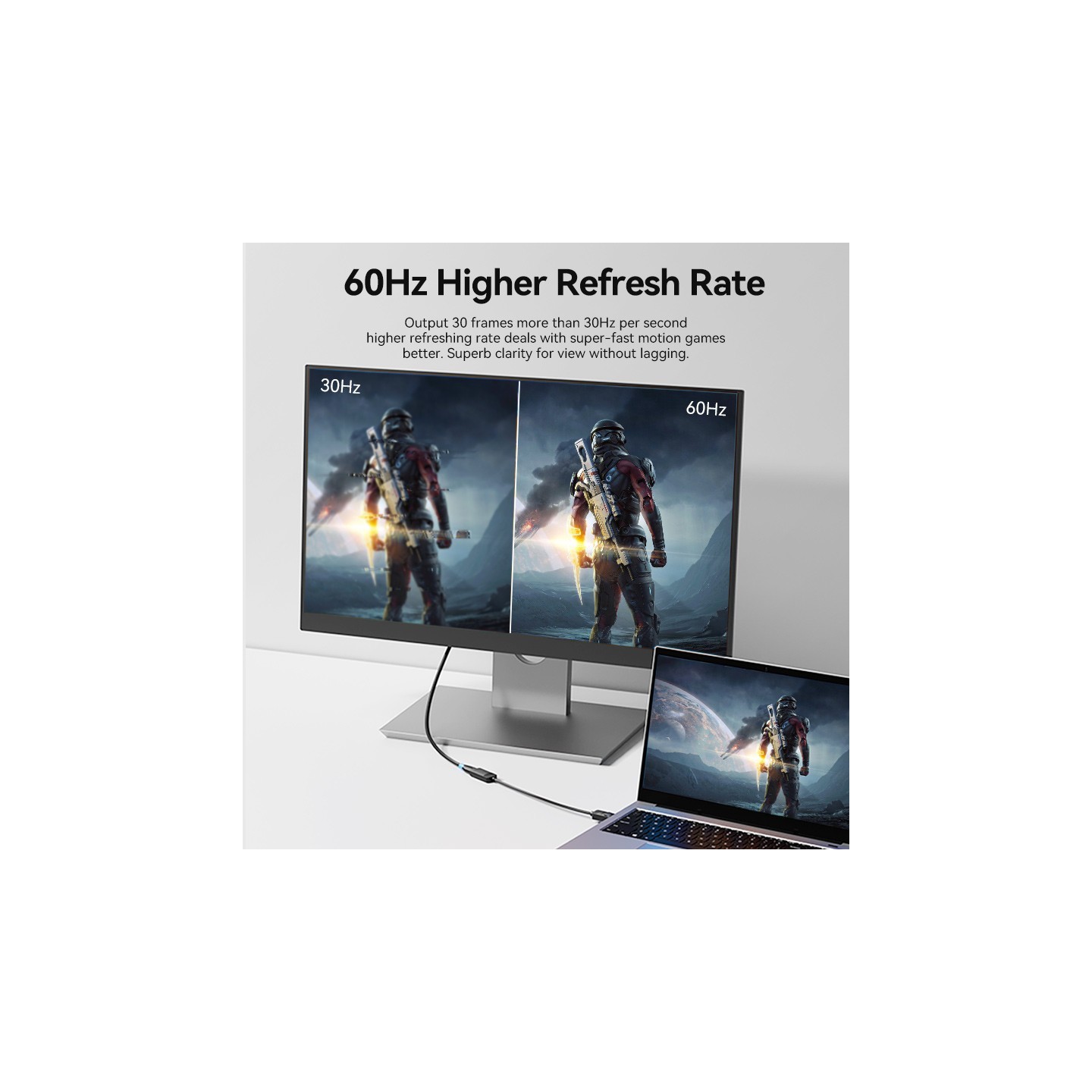 Vention DisplayPort to HDMI Adaptor - HBZBB - DisplayPort to HDMI Adaptor Male to Female 4K60Hz 0.15M