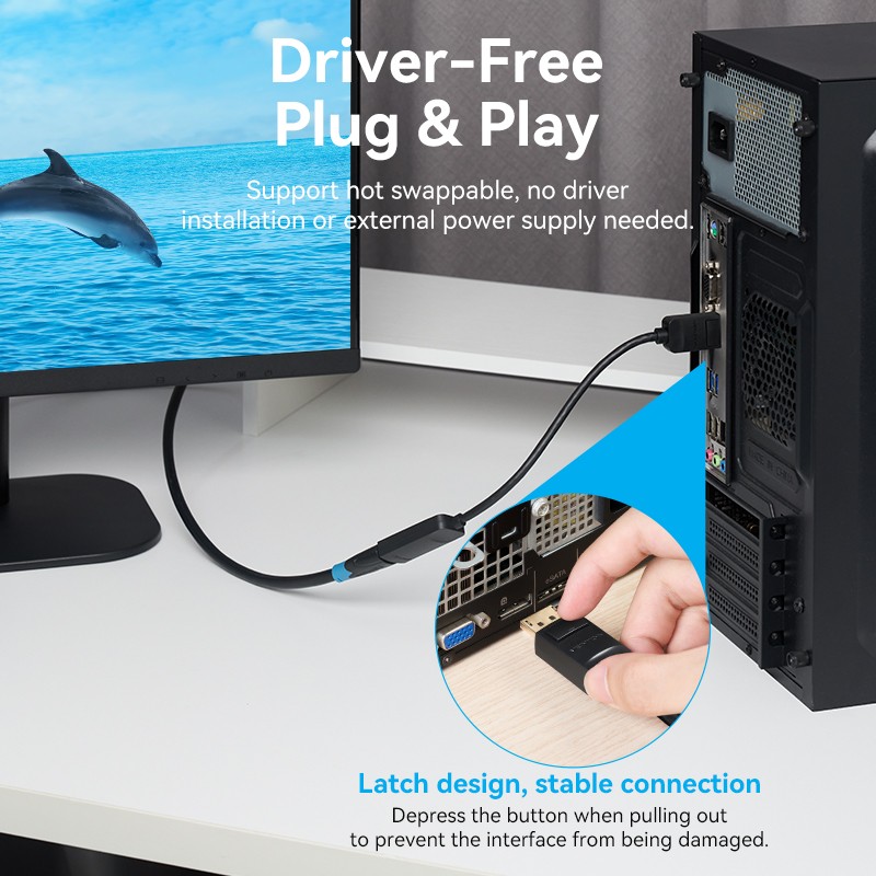 Buy Vention DisplayPort to HDMI Adaptor - HBZBB - DisplayPort to HDMI Adaptor Ma... in Cyprus, Nicosia, Limassol, Larnaka, Pafos