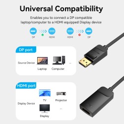 Buy Vention DisplayPort to HDMI Adaptor - HBZBB - DisplayPort to HDMI Adaptor Ma... in Cyprus, Nicosia, Limassol, Larnaka, Pafos