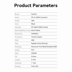 Buy Vention DisplayPort to HDMI Adaptor - HBZBB - DisplayPort to HDMI Adaptor Ma... in Cyprus, Nicosia, Limassol, Larnaka, Pafos