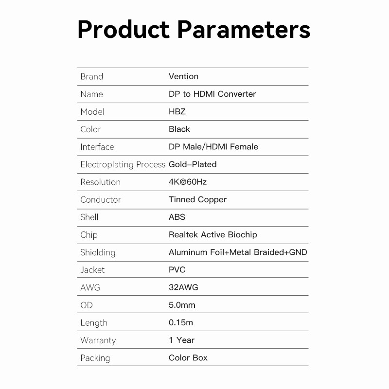 Buy Vention DisplayPort to HDMI Adaptor - HBZBB - DisplayPort to HDMI Adaptor Ma... in Cyprus, Nicosia, Limassol, Larnaka, Pafos
